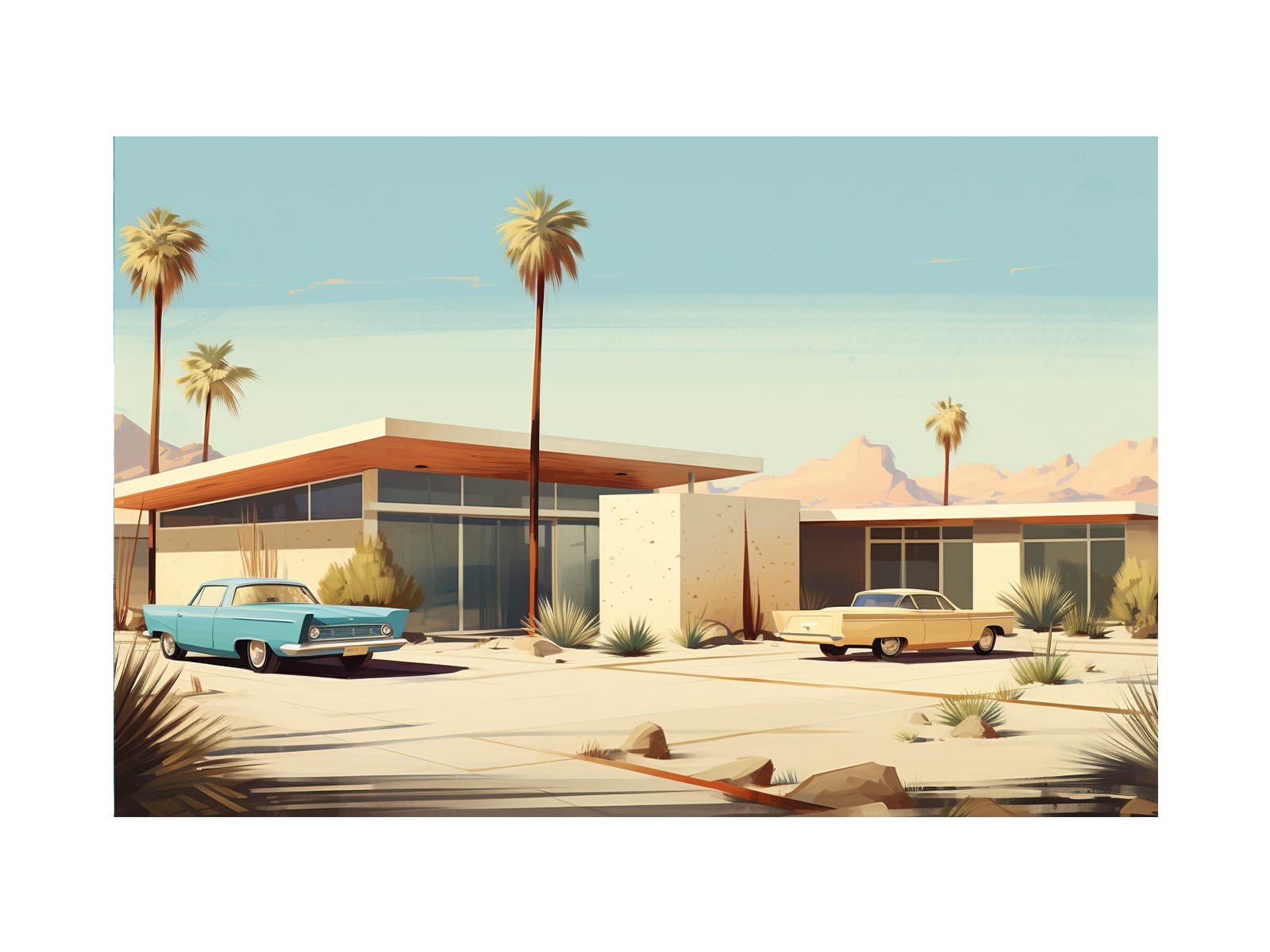 Vintage Vegas House Art Poster Canvas Art Print-0