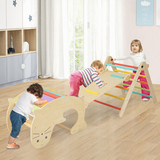 7-in-1 Indoor Climbing Toys for Toddlers with Reversible Ramp-Multicolor-0