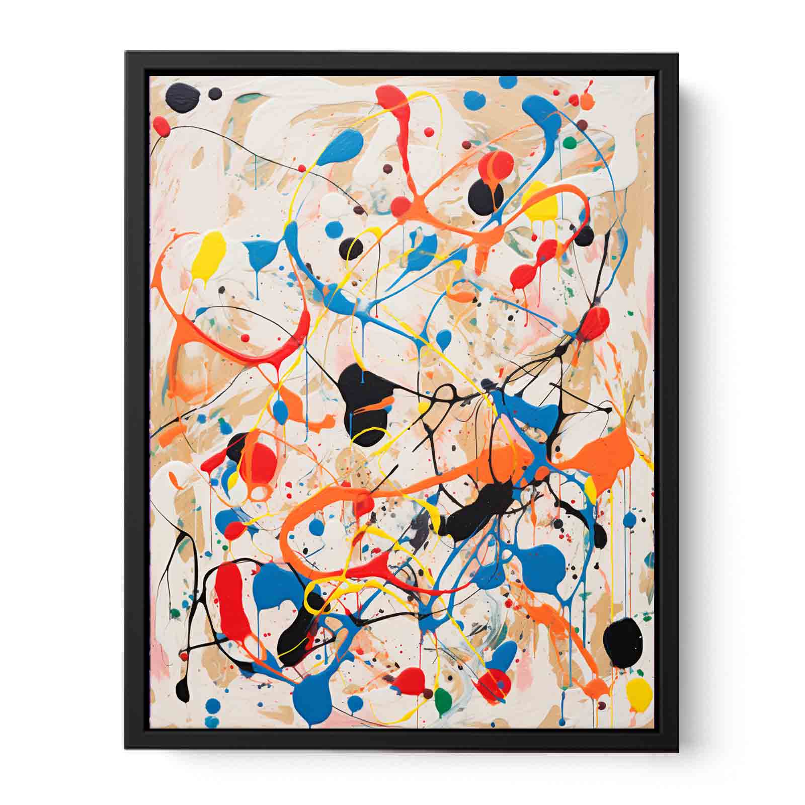 White Art Dripping Color Painting Canvas Art Print-4