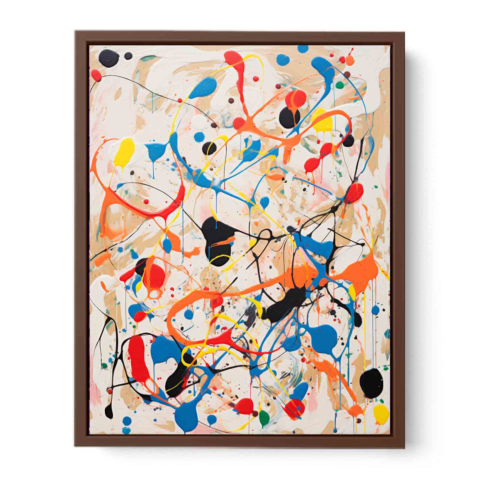 White Art Dripping Color Painting Canvas Art Print-6