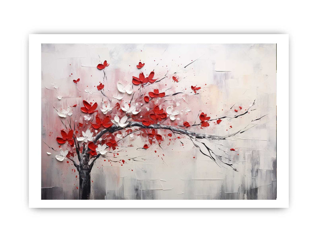 Red White Art Painting Canvas Art Print-8