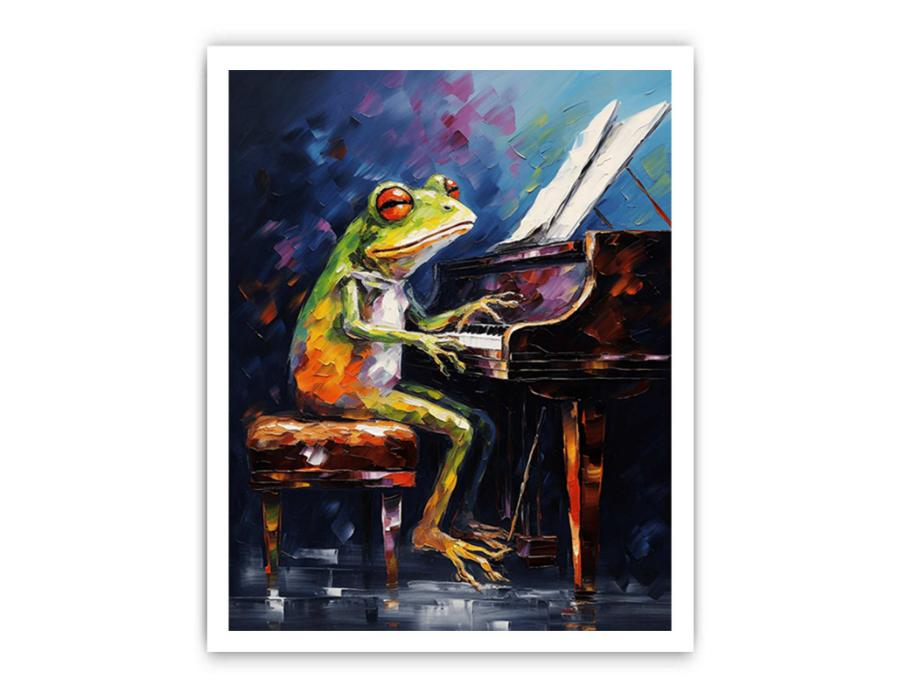 Frog Piano Modern Art Canvas Art Print-8