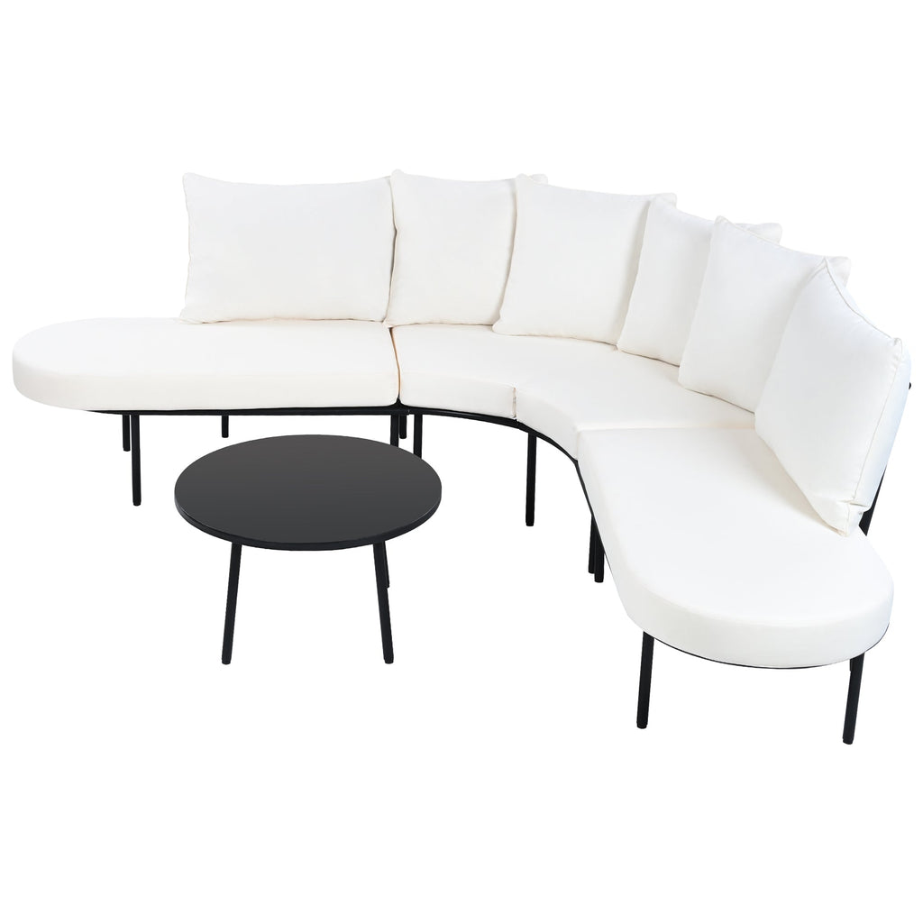 Patio Half-Moon Curved Outdoor Furniture Set