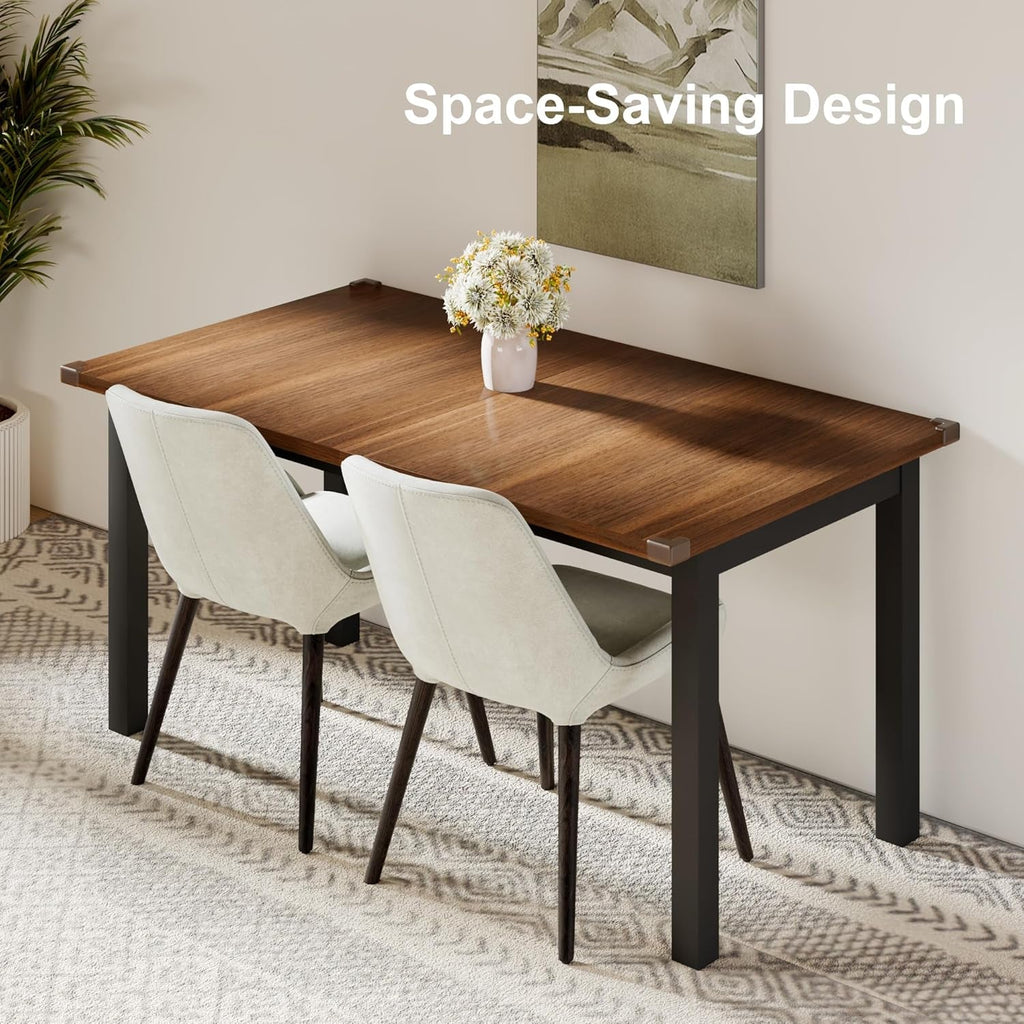 63" Extendable Dining Table, Modern Farmhouse Dining Room Table for