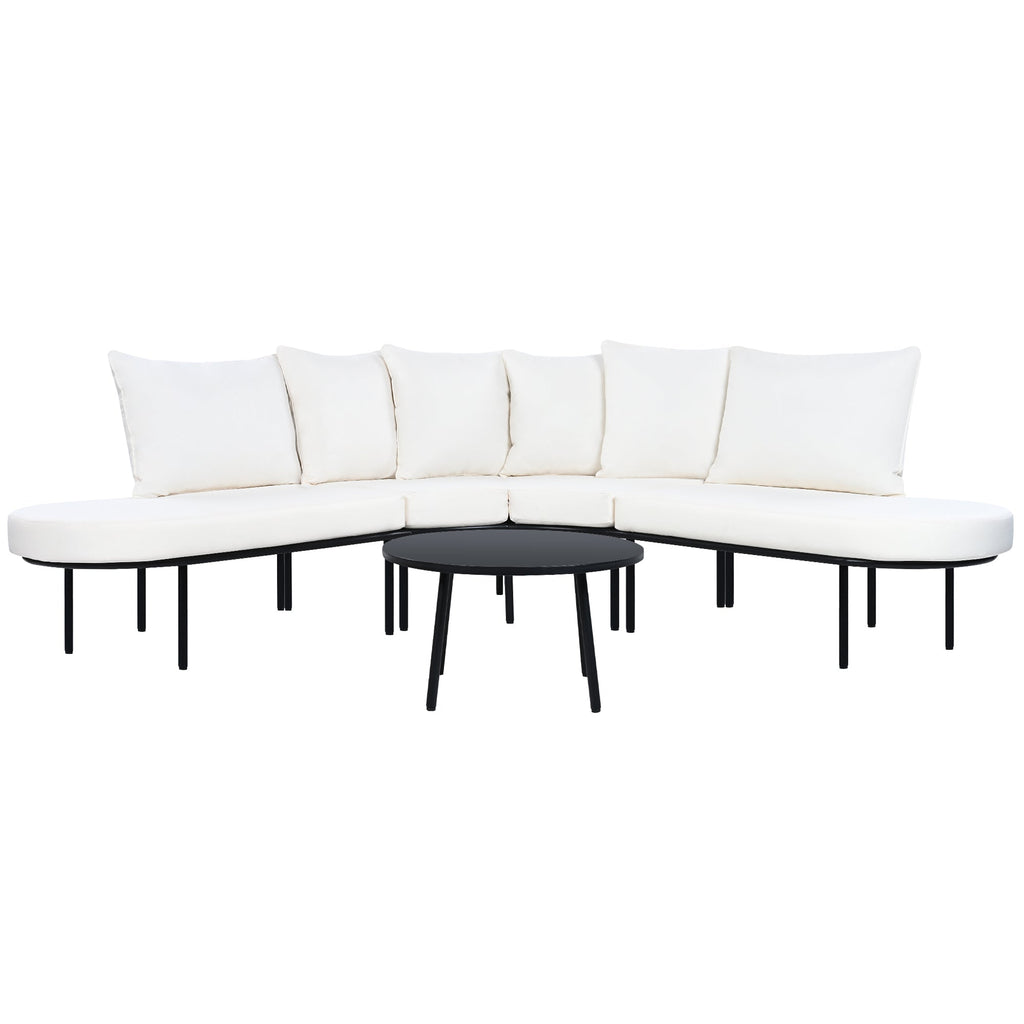 Patio Half-Moon Curved Outdoor Furniture Set