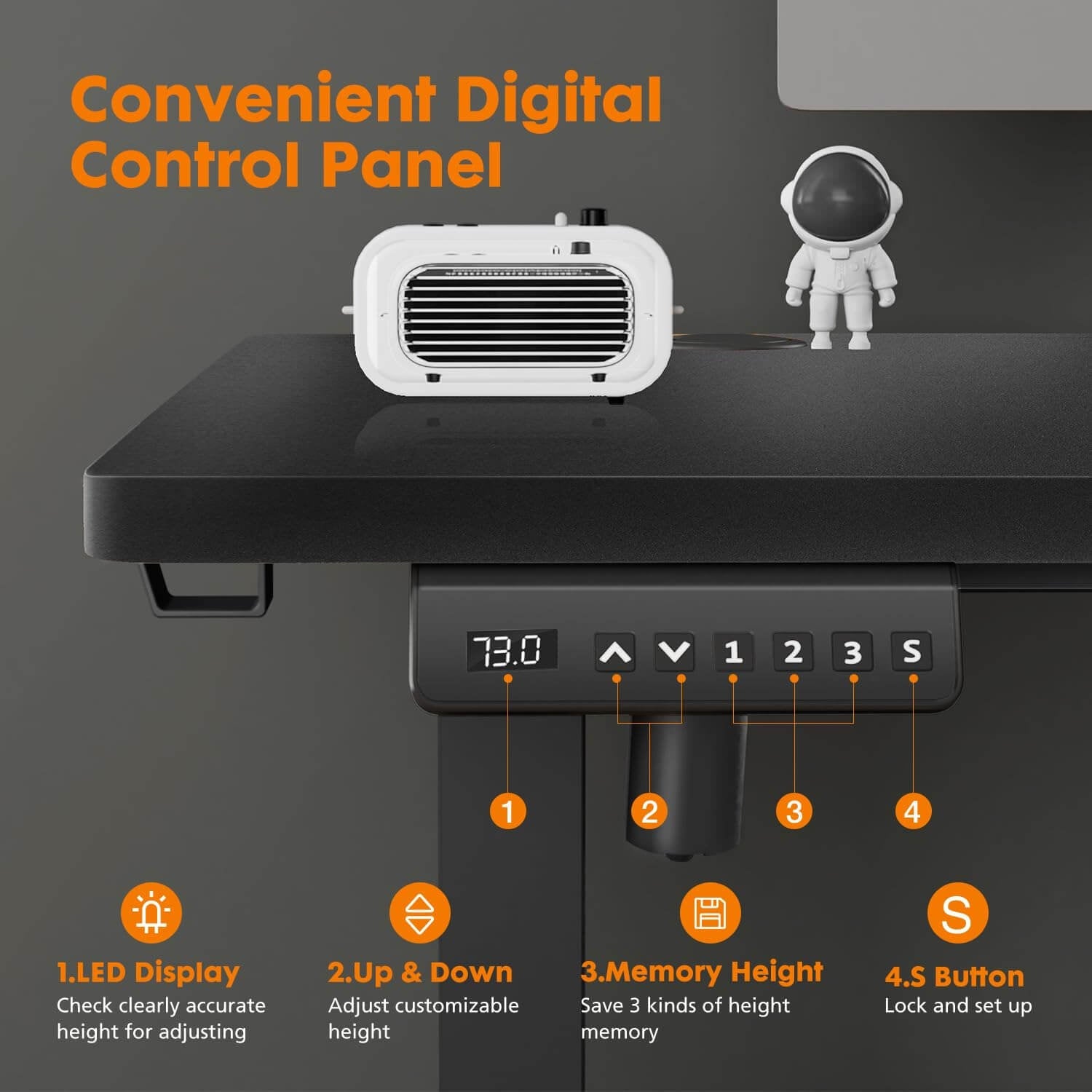 Electric Height Adjustable Standing Desk,Sit to Stand Ergonomic