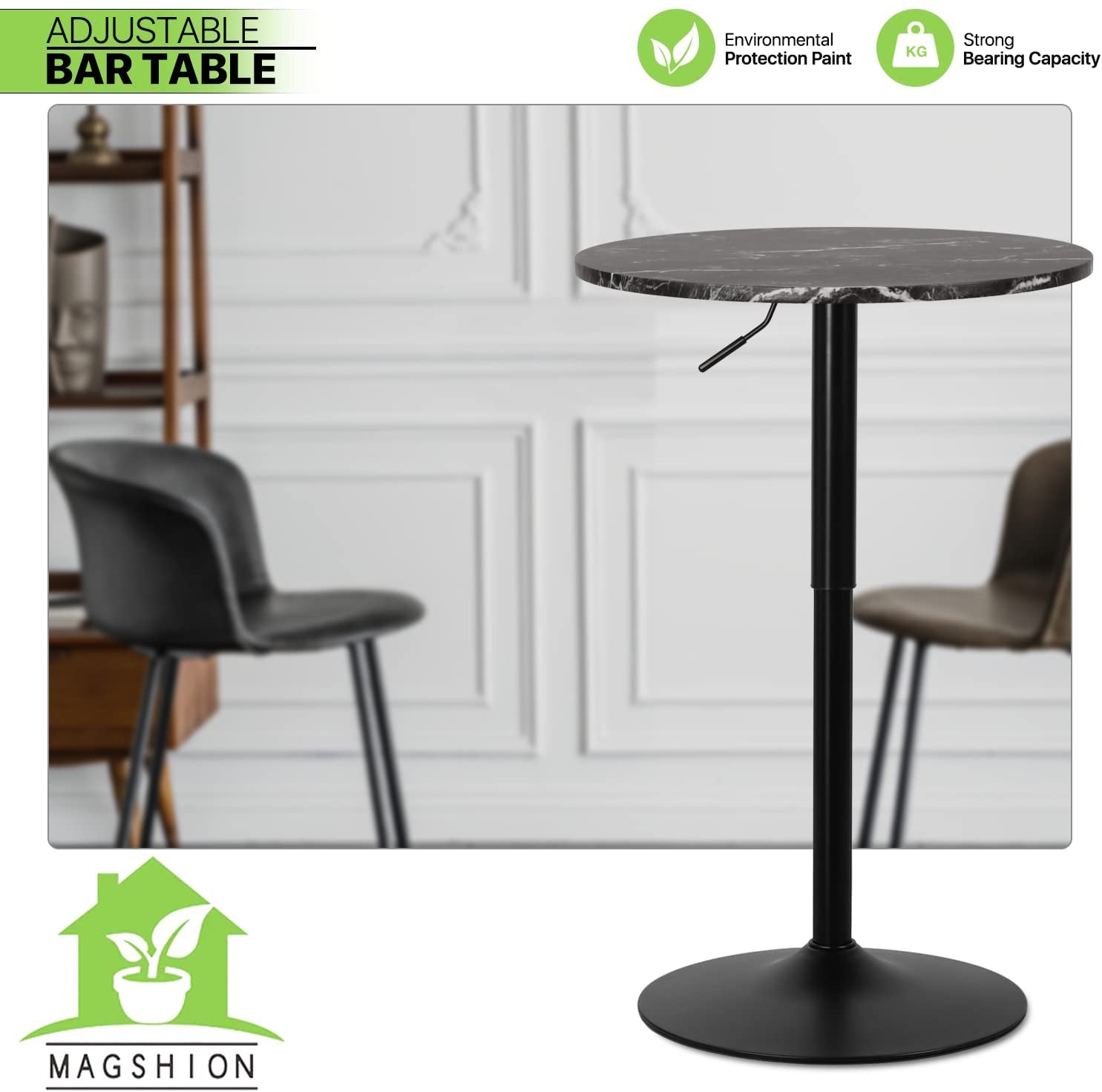 Adjustable Height Wood Bar Pub Table-4