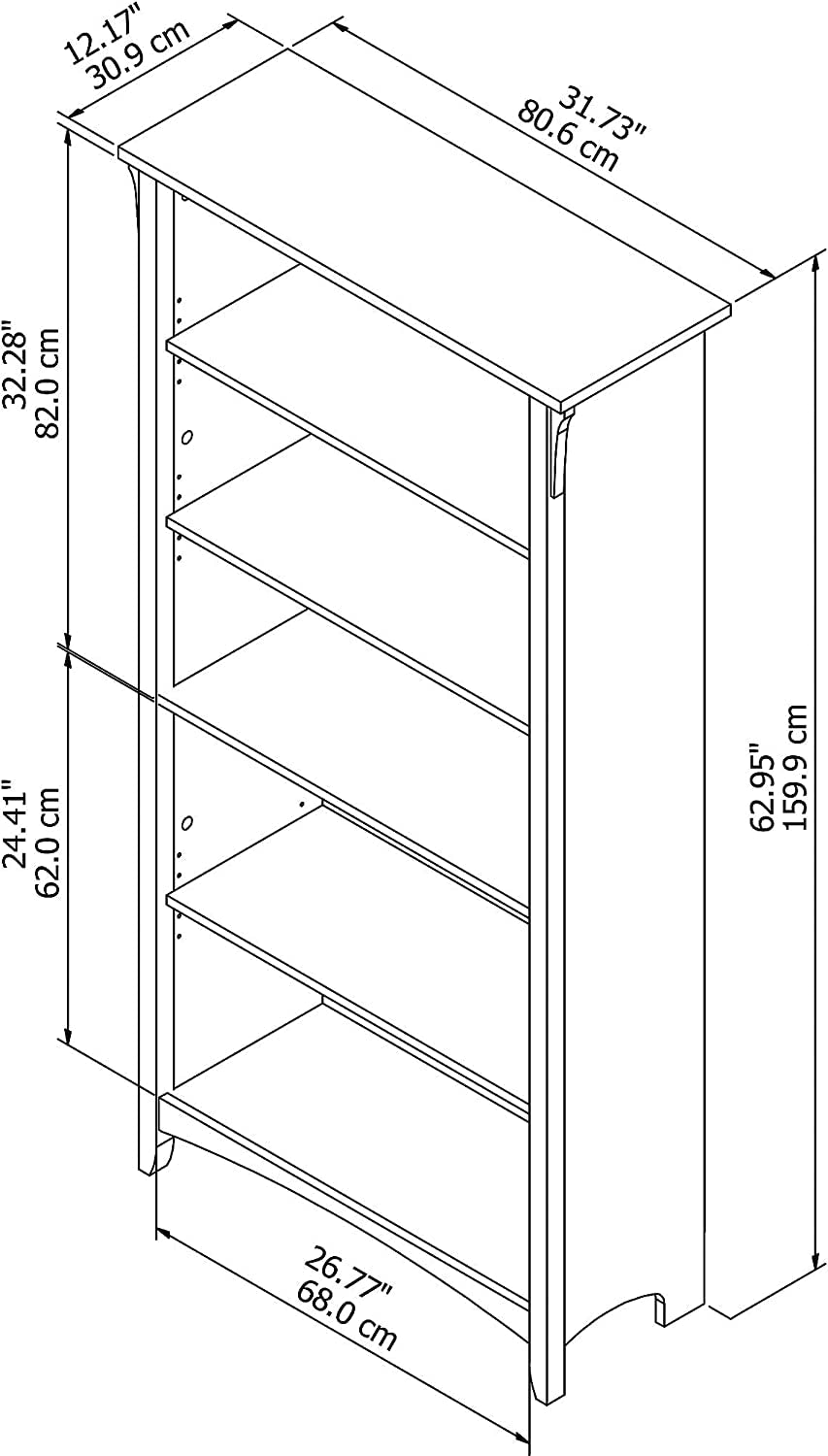 Salinas Bookcase in Cape Cod Gray-2