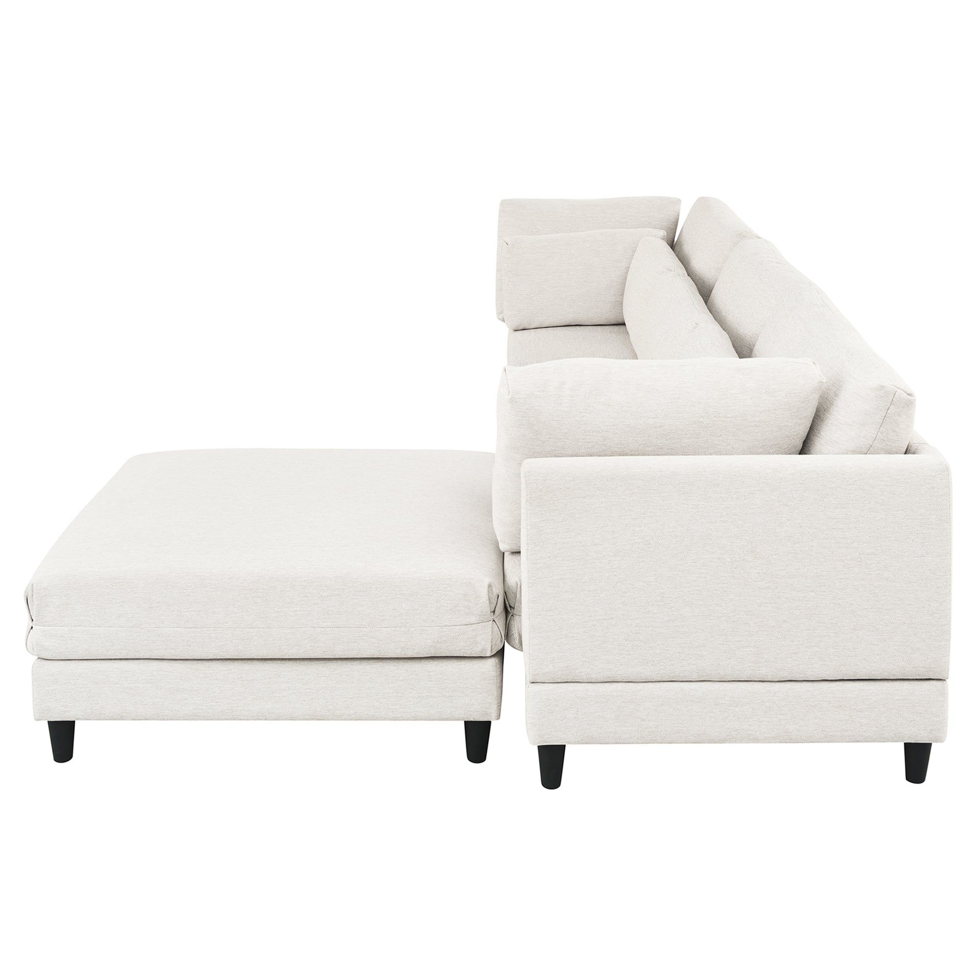 Modern Modular Sectional Sofa with Movable Ottoman