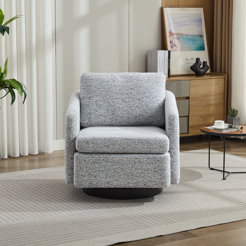 31.5"W  Comfy Round Swivel Accent Chair-2