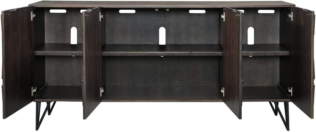 70" TV Stand Urban Geometric Design, 4 Doors-4