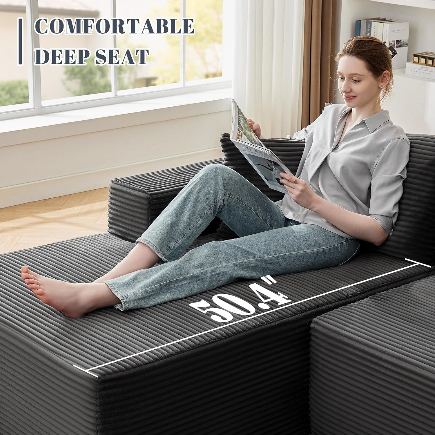 Cloud Sectional Couch Modular Sofa with Deep Seat-2