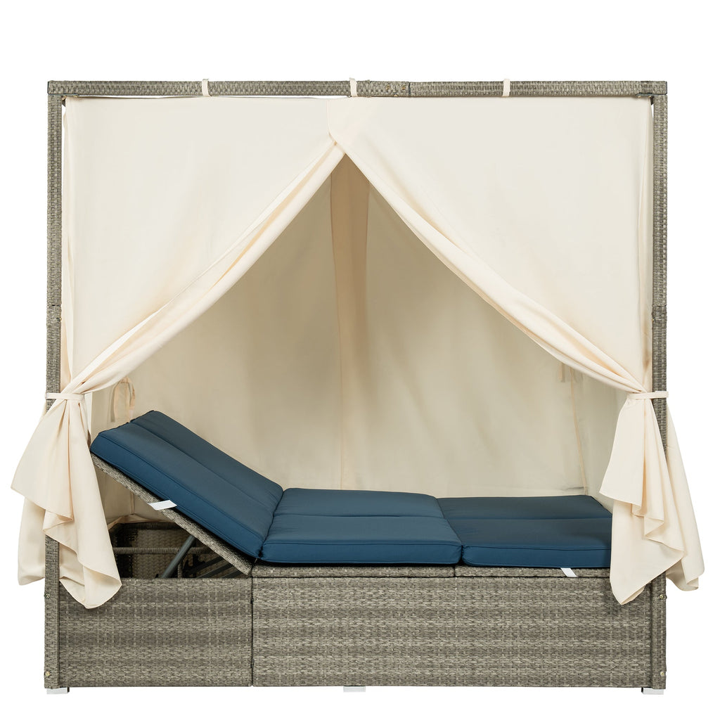 Adjustable Sun Bed With Curtain,High Comfort,With 3 Colors