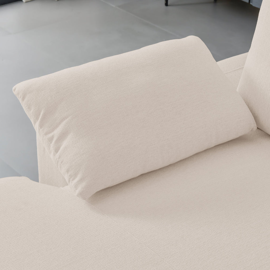 L-Shaped Linen Sectional Sofa with Right Chaise