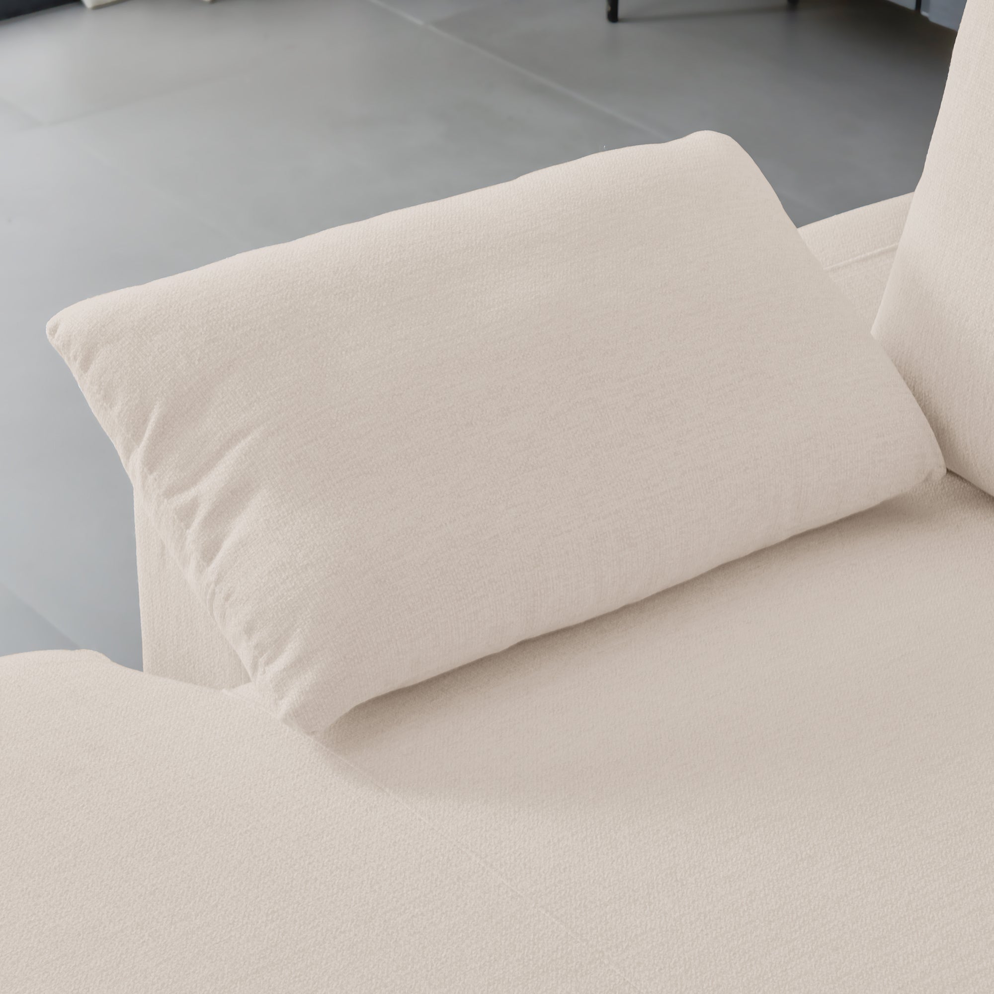 L-Shaped Linen Sectional Sofa with Right Chaise