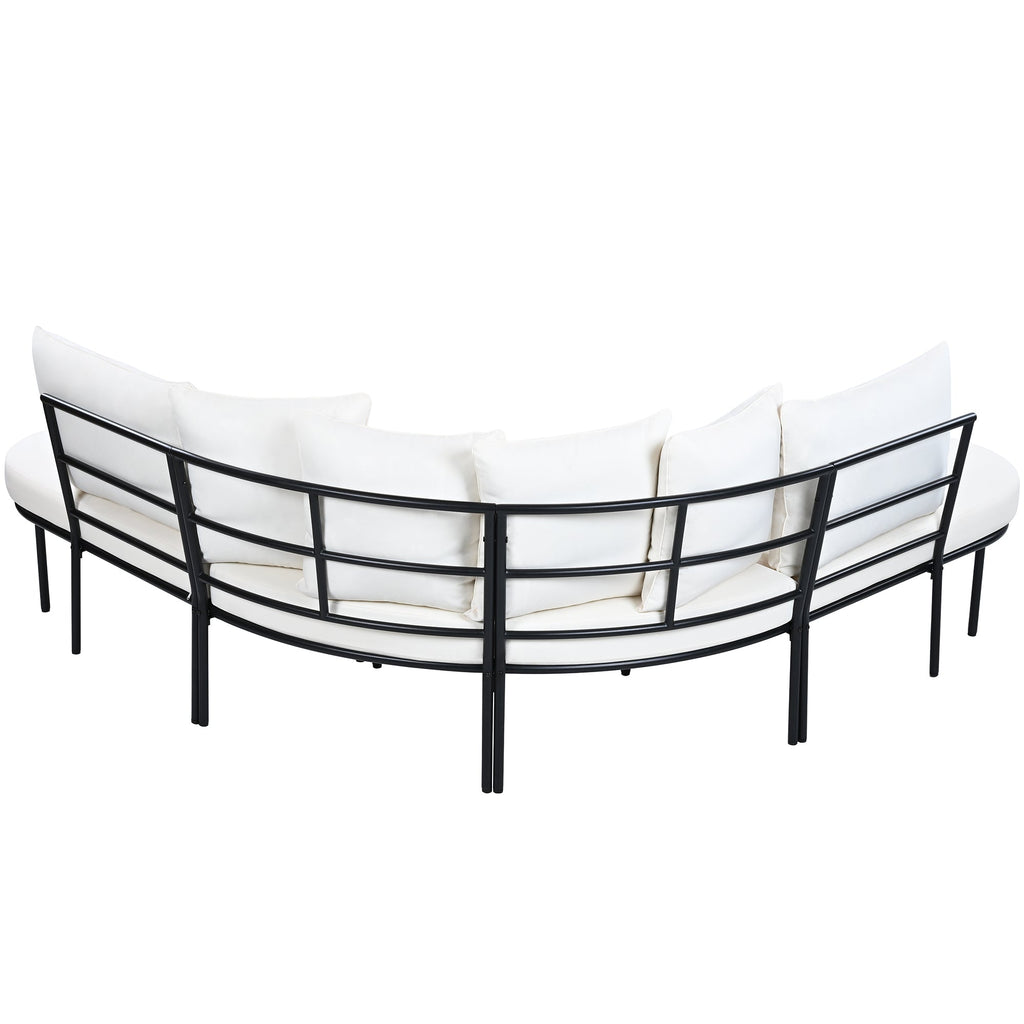 Patio Half-Moon Curved Outdoor Furniture Set