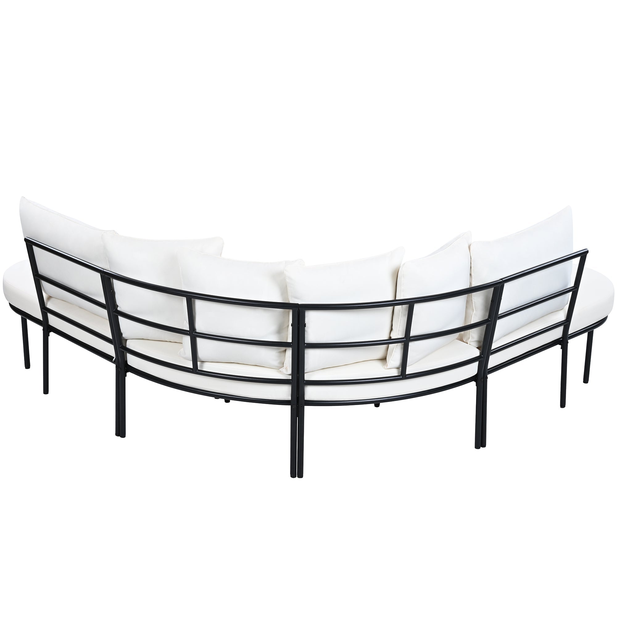 Patio Half-Moon Curved Outdoor Furniture Set