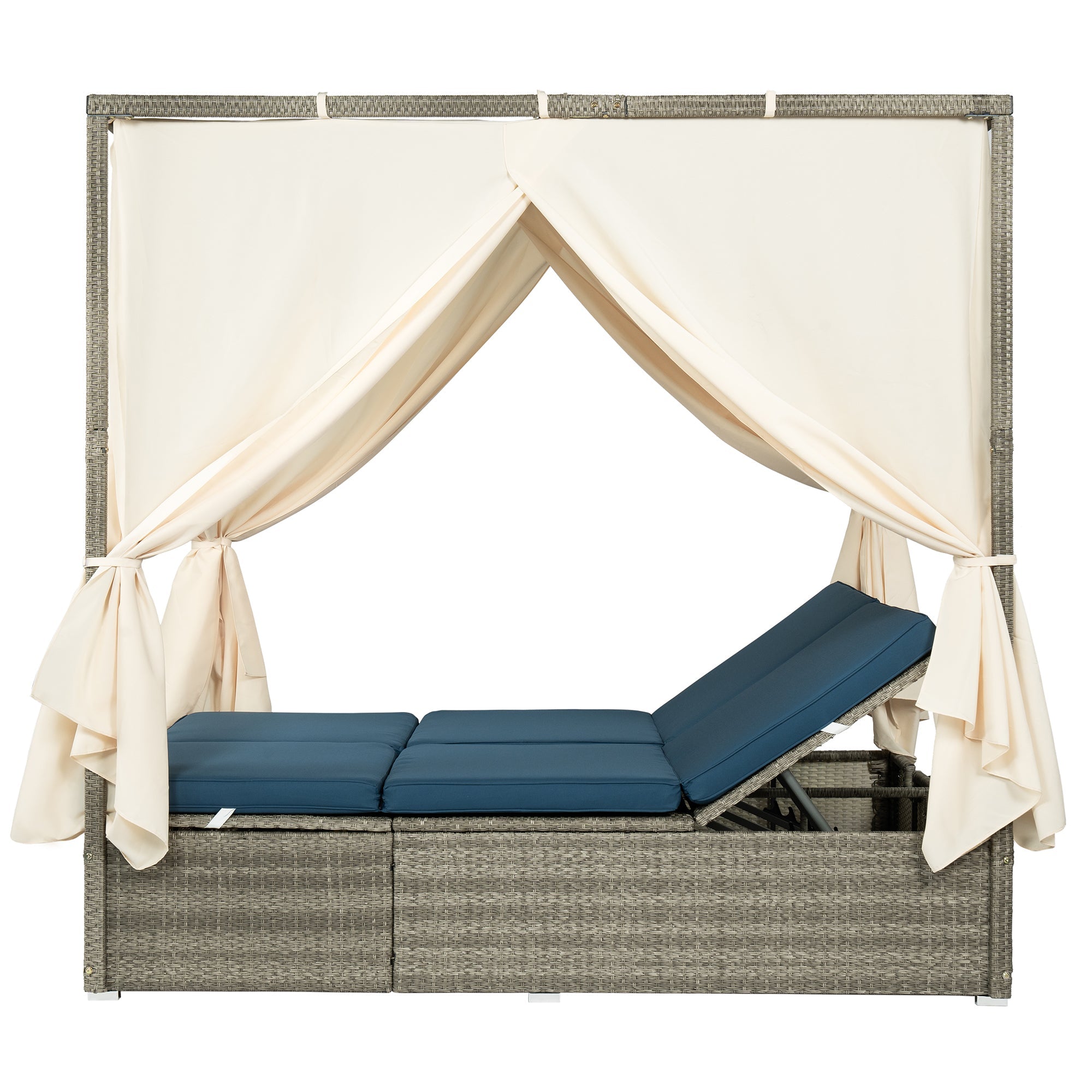 Adjustable Sun Bed With Curtain,High Comfort,With 3 Colors
