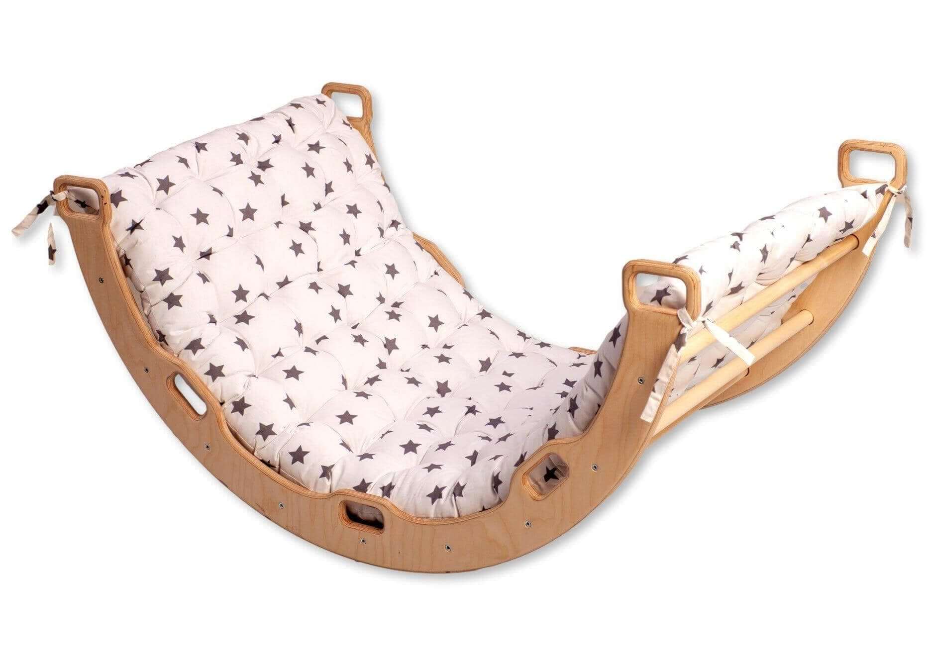 Large Montessori Climbing Arch/Rocker with Pillow Set-10