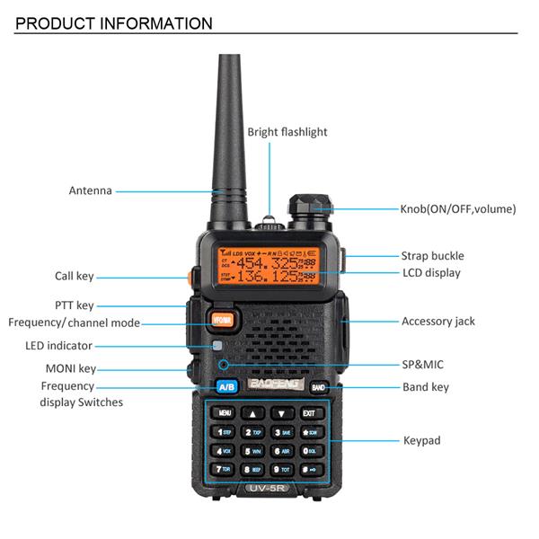 BAOFENG 1.5" LCD Dual Band Walkie Talkie