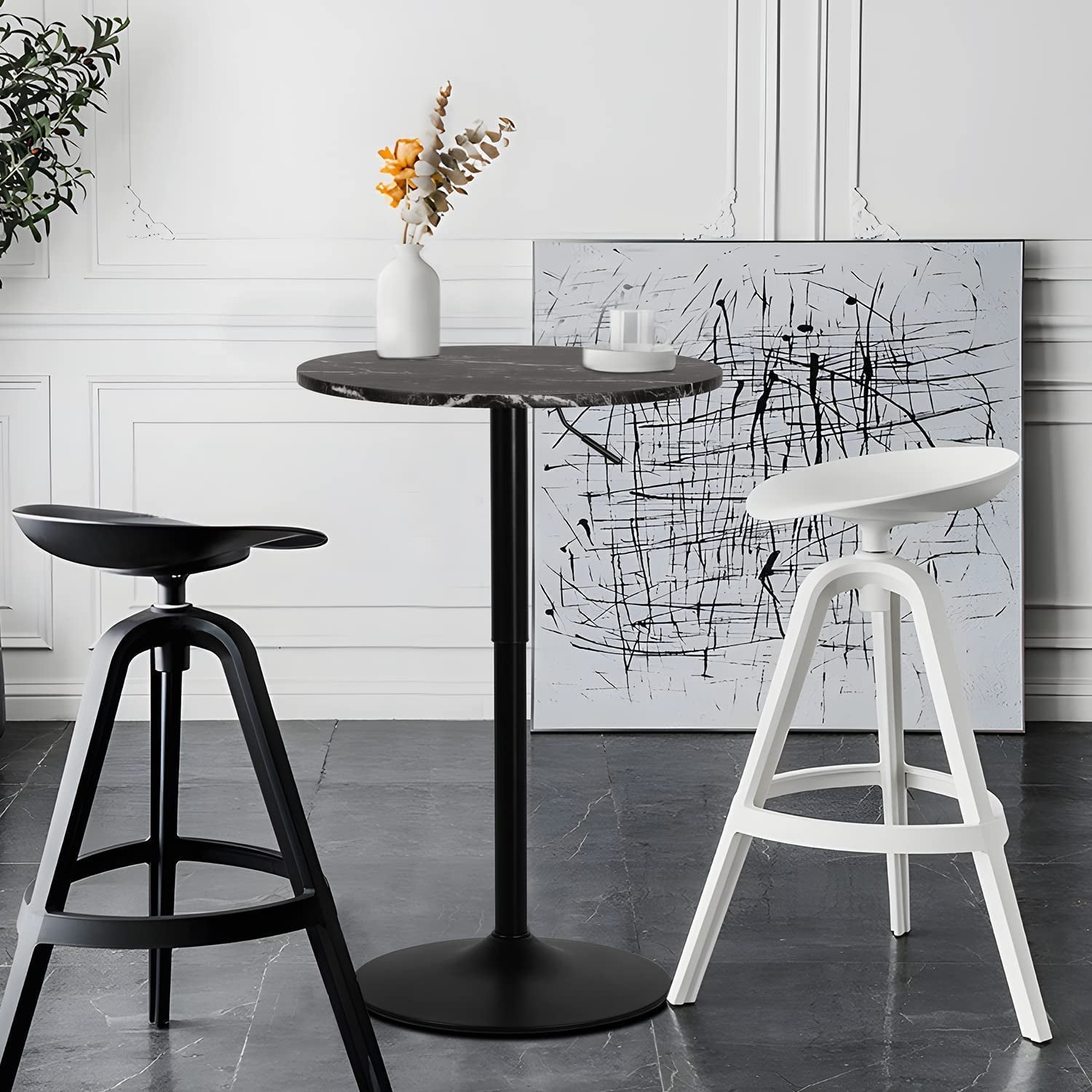 Adjustable Height Wood Bar Pub Table-1