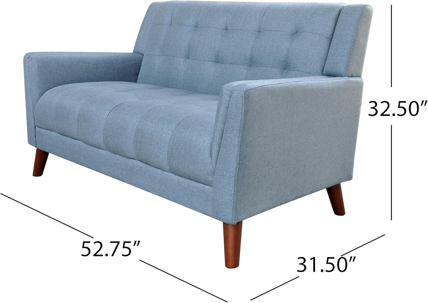 Blue Mid-Century Modern Loveseat