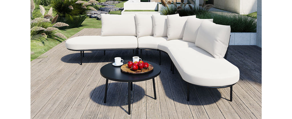 Patio Half-Moon Curved Outdoor Furniture Set