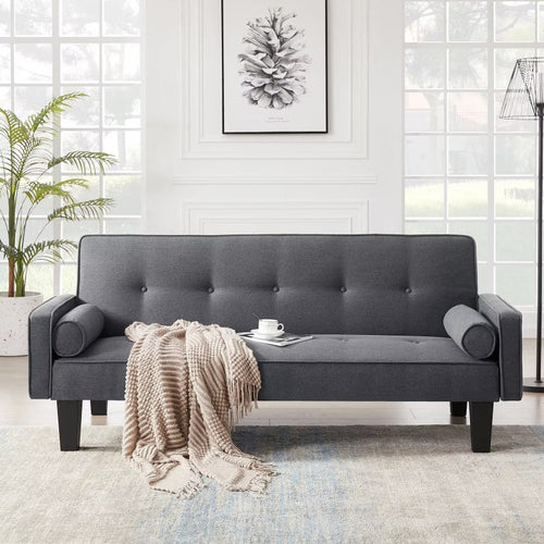 Dark Taupe Particle Board and Metal Accent Table