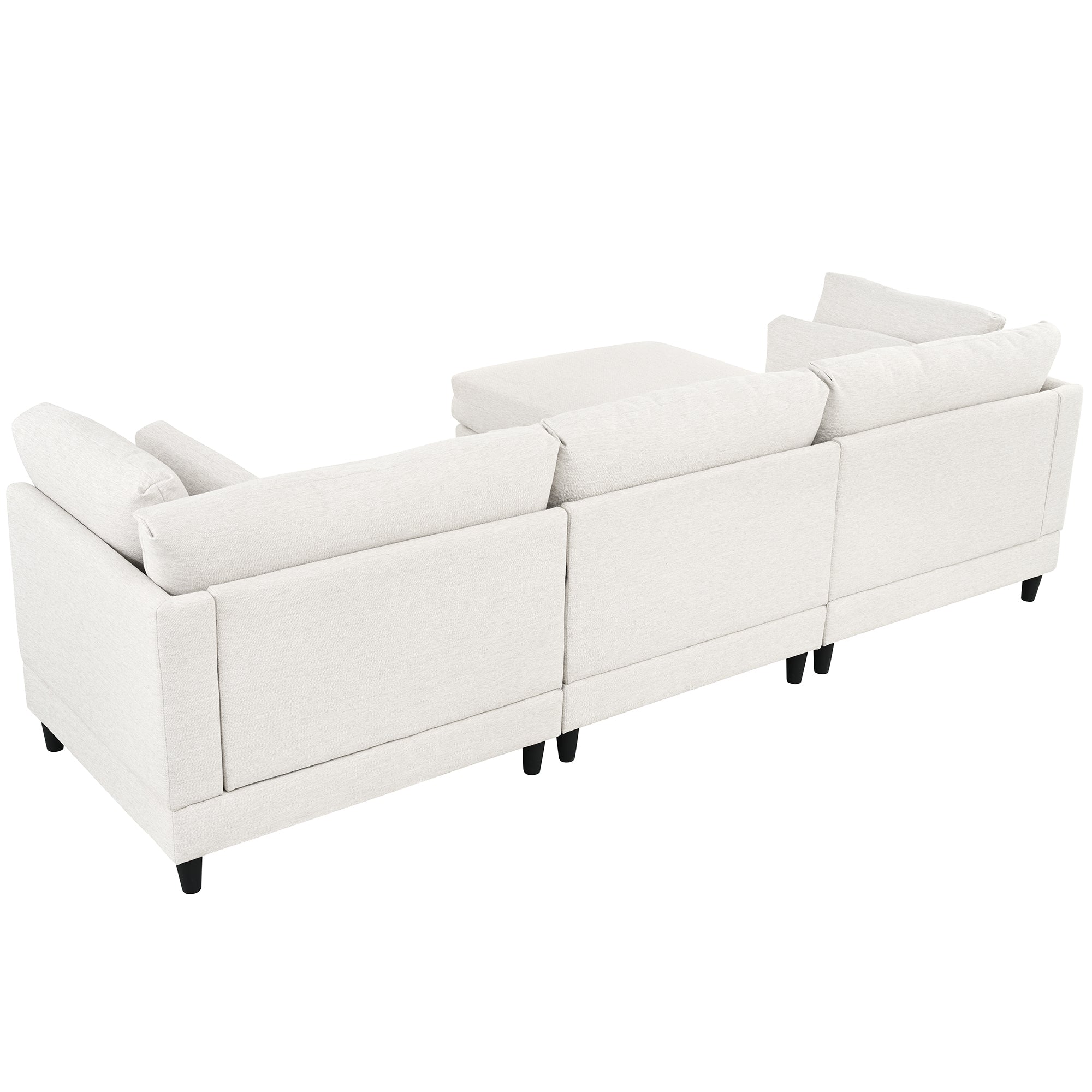 Modern Modular Sectional Sofa with Movable Ottoman