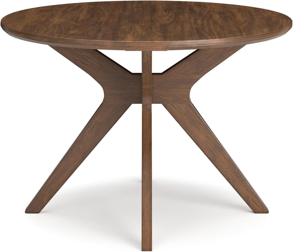 Lyncott Traditional round Dining Room Table, Seats up to 4, Brown