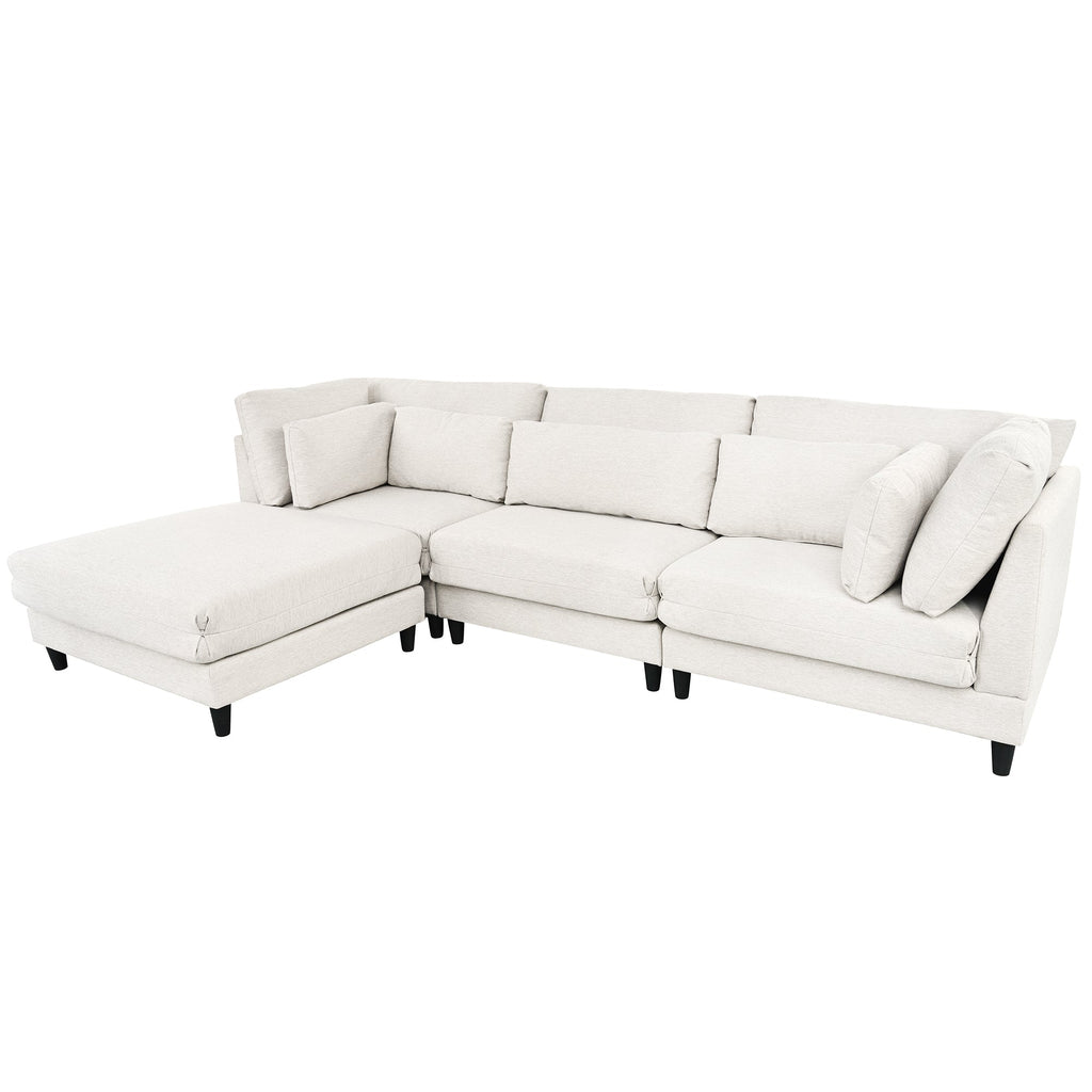 Modern Modular Sectional Sofa with Movable Ottoman