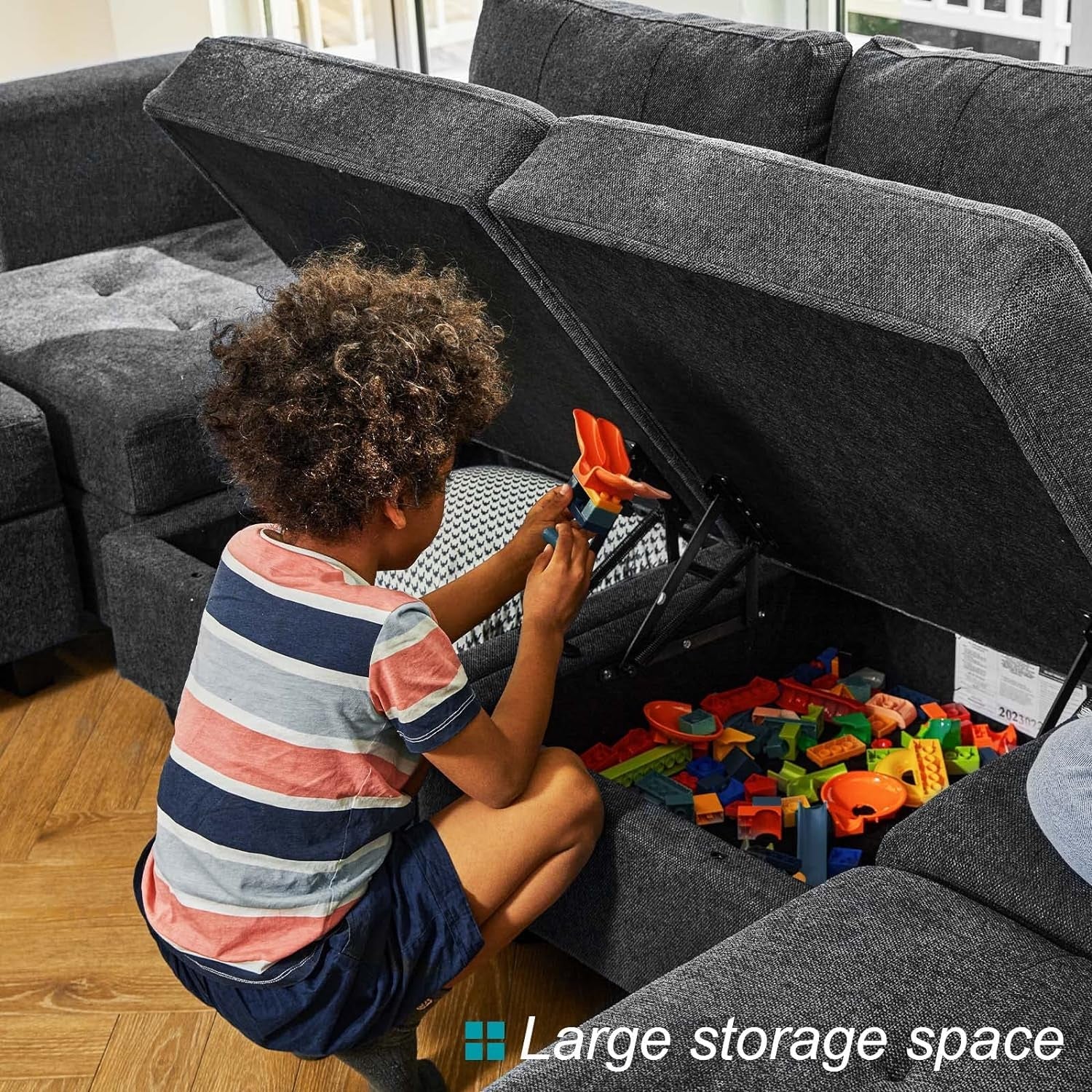 Comfortable Modular Sleeper Sofa Couch with Storage Solution-4