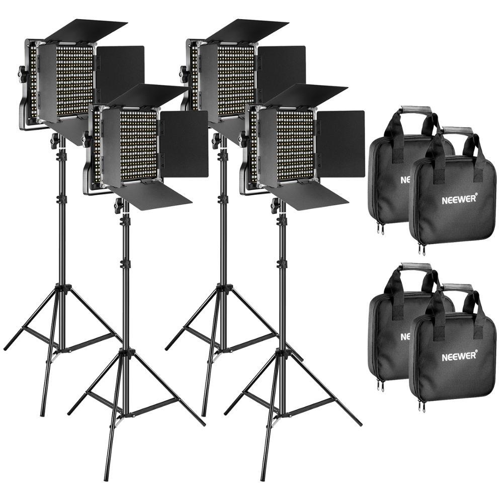4-Piece Bi-Color 660 LED Video Light and Stand Kit