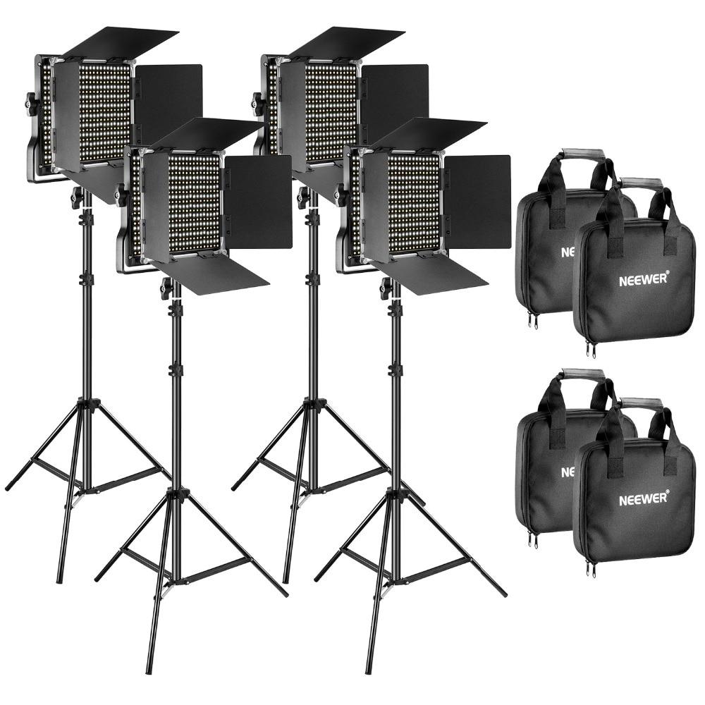 4-Piece Bi-Color 660 LED Video Light and Stand Kit