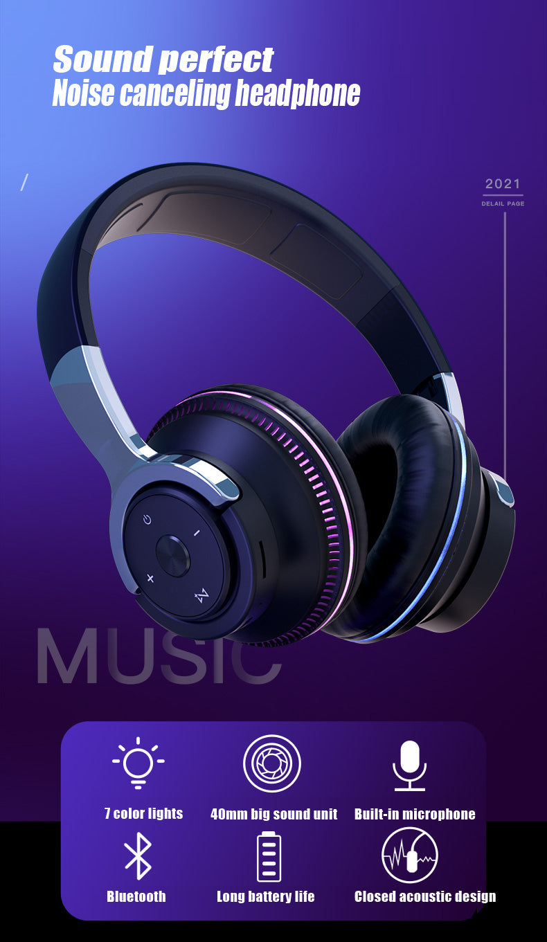 Wireless Light Changing Bluetooth Gaming Headset