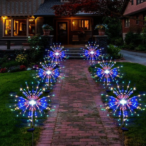 Solar-Powered Firework Garden Lights