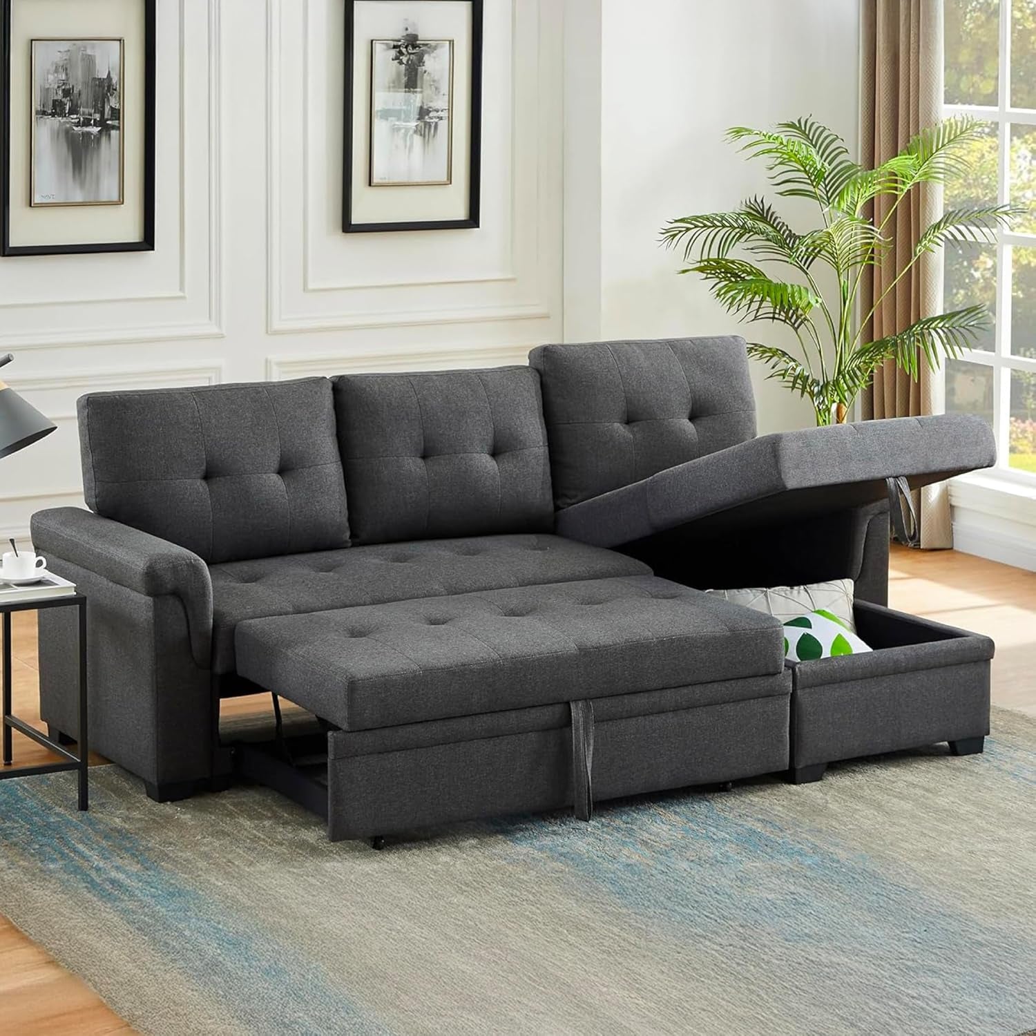 Versatile Sleeper Couch with Storage for Small Spaces-0